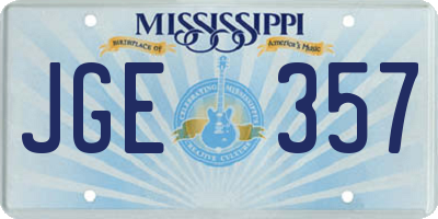 MS license plate JGE357