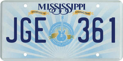 MS license plate JGE361