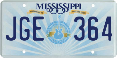 MS license plate JGE364