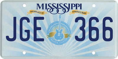 MS license plate JGE366