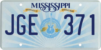 MS license plate JGE371