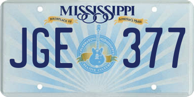MS license plate JGE377