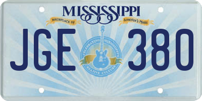 MS license plate JGE380