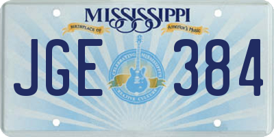 MS license plate JGE384