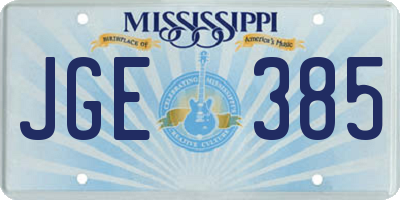 MS license plate JGE385