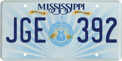 MS license plate JGE392