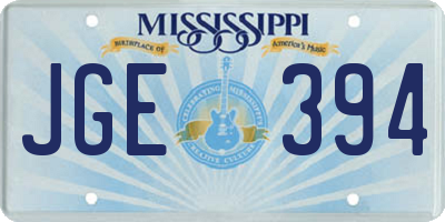 MS license plate JGE394