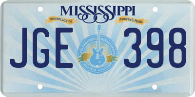 MS license plate JGE398