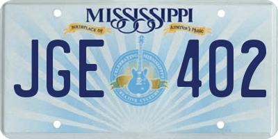 MS license plate JGE402