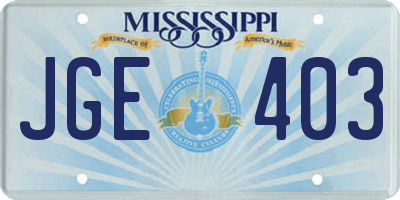 MS license plate JGE403