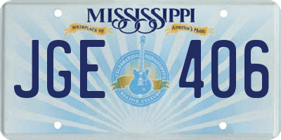 MS license plate JGE406