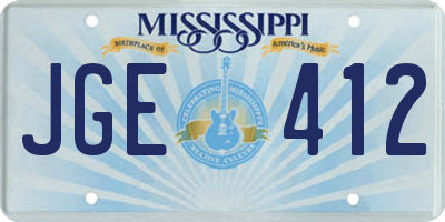 MS license plate JGE412