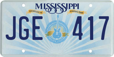 MS license plate JGE417