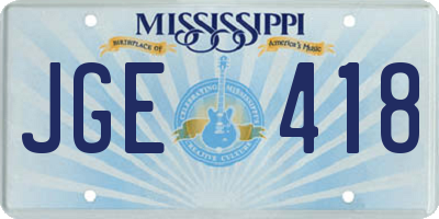 MS license plate JGE418