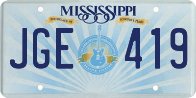 MS license plate JGE419