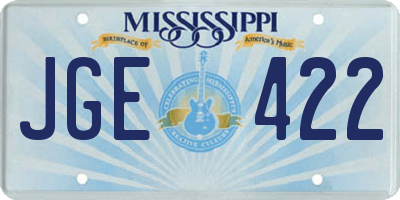 MS license plate JGE422