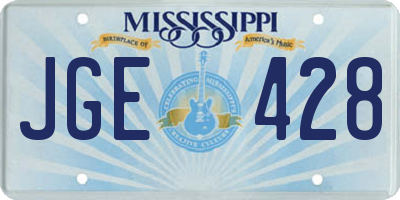 MS license plate JGE428