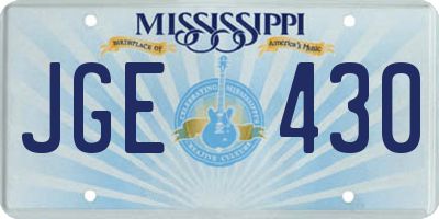 MS license plate JGE430