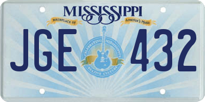 MS license plate JGE432