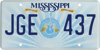 MS license plate JGE437