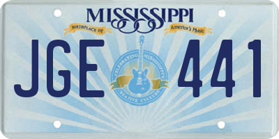 MS license plate JGE441