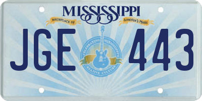 MS license plate JGE443