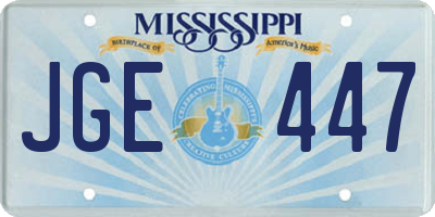 MS license plate JGE447