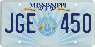 MS license plate JGE450