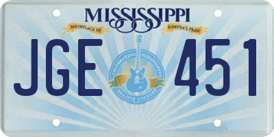 MS license plate JGE451