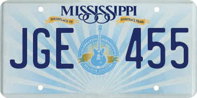 MS license plate JGE455