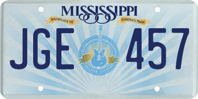 MS license plate JGE457