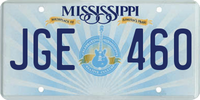 MS license plate JGE460