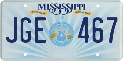 MS license plate JGE467