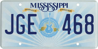 MS license plate JGE468
