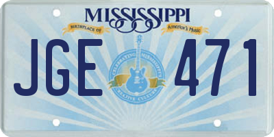 MS license plate JGE471
