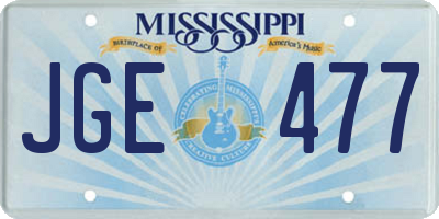 MS license plate JGE477
