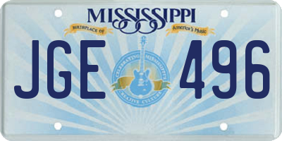 MS license plate JGE496
