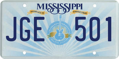 MS license plate JGE501