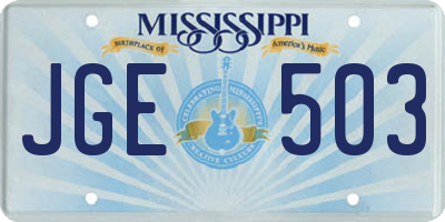MS license plate JGE503