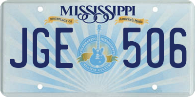 MS license plate JGE506