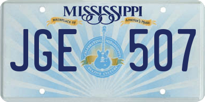 MS license plate JGE507
