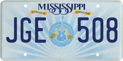 MS license plate JGE508