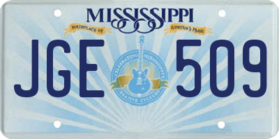MS license plate JGE509
