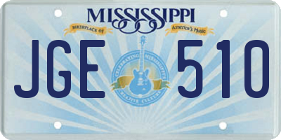 MS license plate JGE510