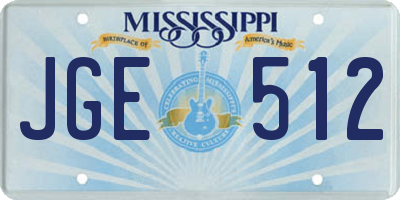 MS license plate JGE512