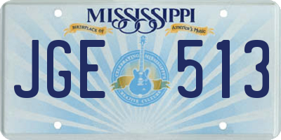 MS license plate JGE513