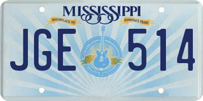 MS license plate JGE514