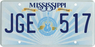 MS license plate JGE517