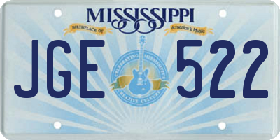 MS license plate JGE522