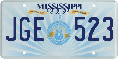 MS license plate JGE523